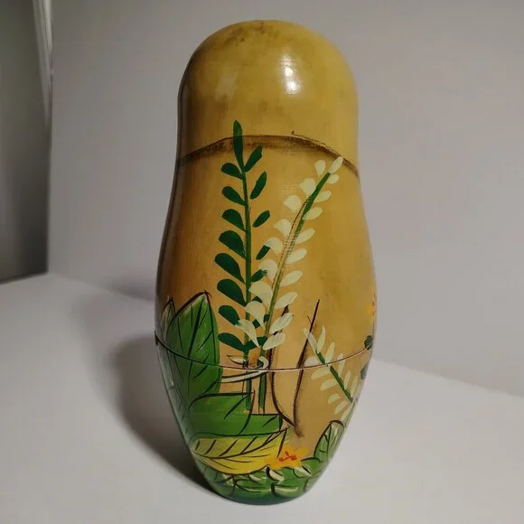 Jungle Nesting Dolls wild animal elephant rhino bear Wood Set Unique Home Decor - Picture 5 of 9